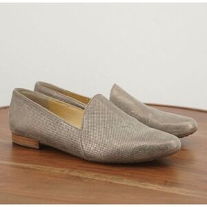 Paul Green Womens Naomi Loafers Flats Slip On Metallic Silver Leather 5 UK - 7.5